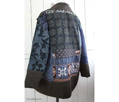 vintage kimono fabric jacket repurosed upcycled
